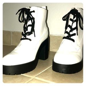 Never worn combat boot platforms